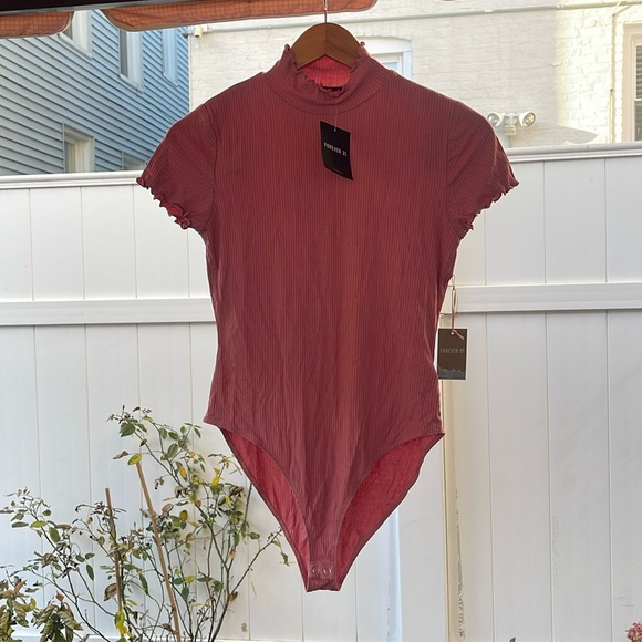 Forever 21 - Pink Ribbed Bodysuit Size Large - Picture 12 of 13